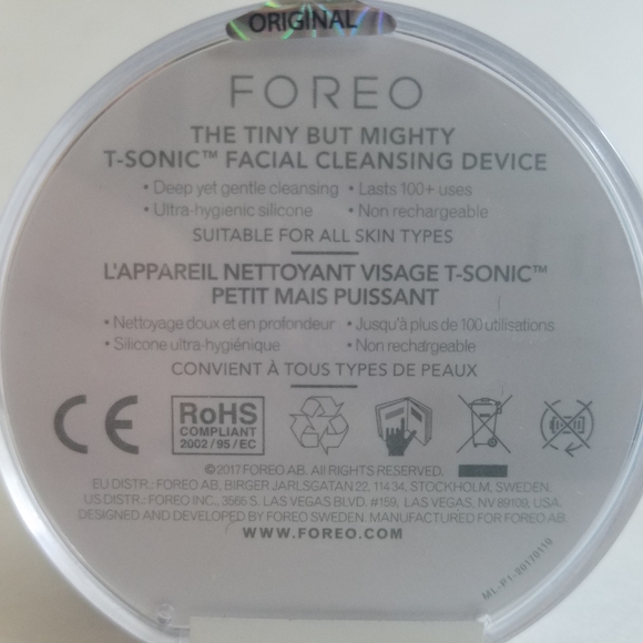 FOREO LUNA play Facial T-Sonic Cleansing Device Aquamarine Blue Brand New Sealed - Picture 5 of 10